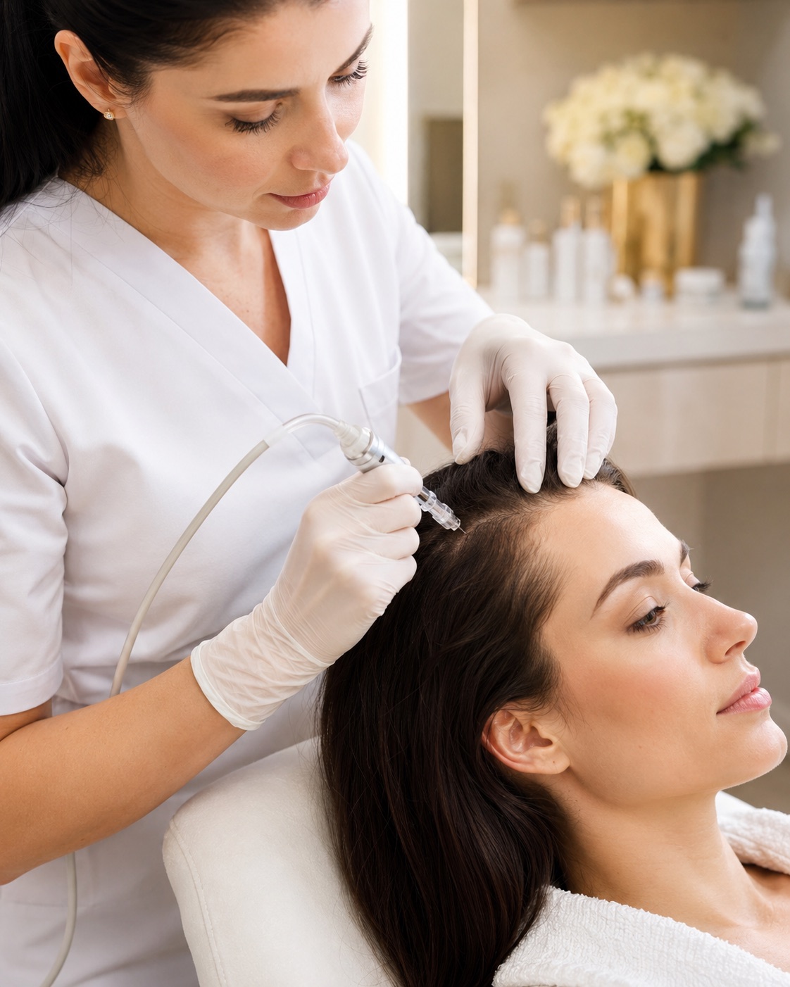 Curs Transdermal Infusion — infuzie transdermică de substanțe active la nivelul scalpului